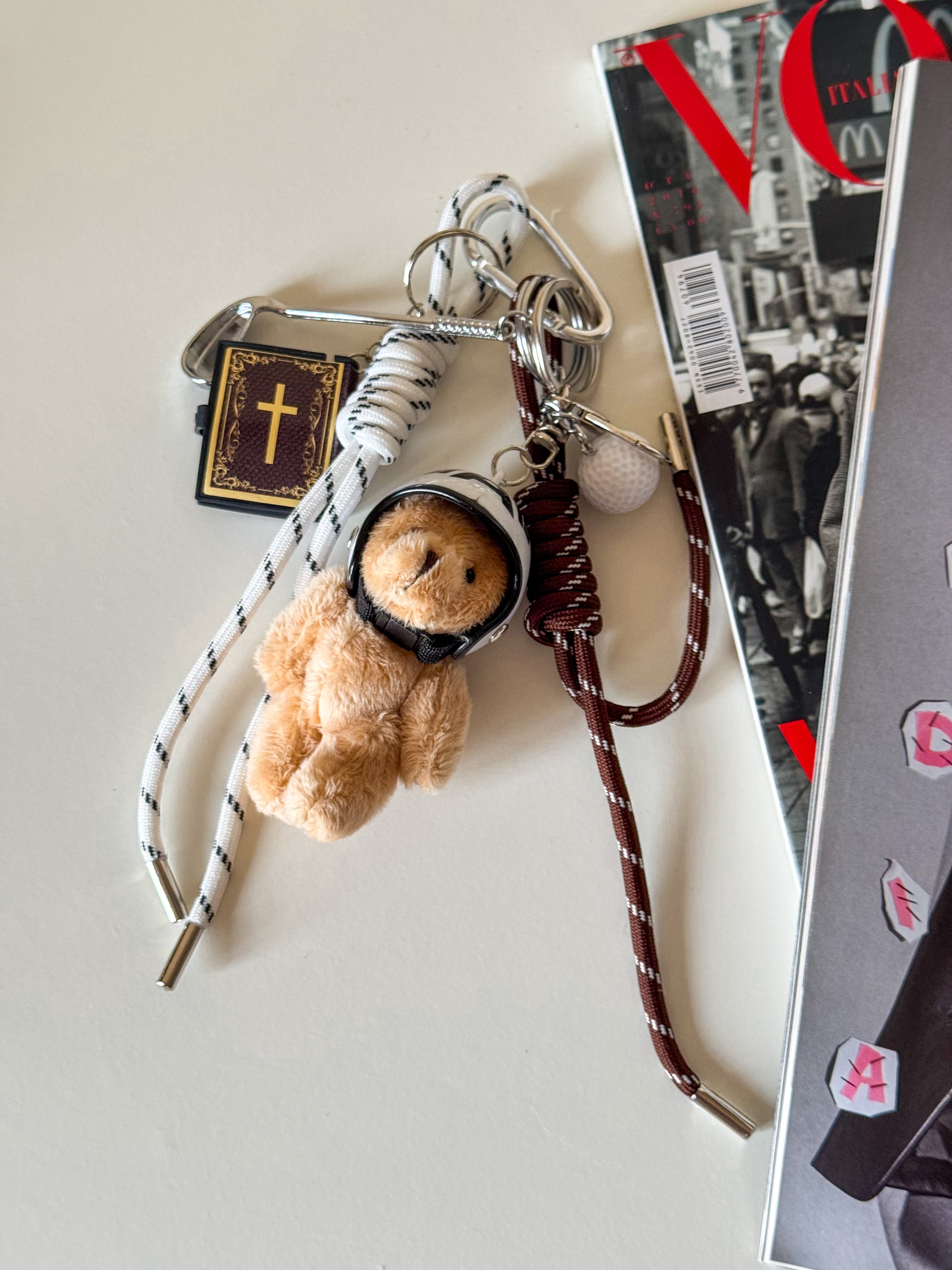 Keychain teddy golf