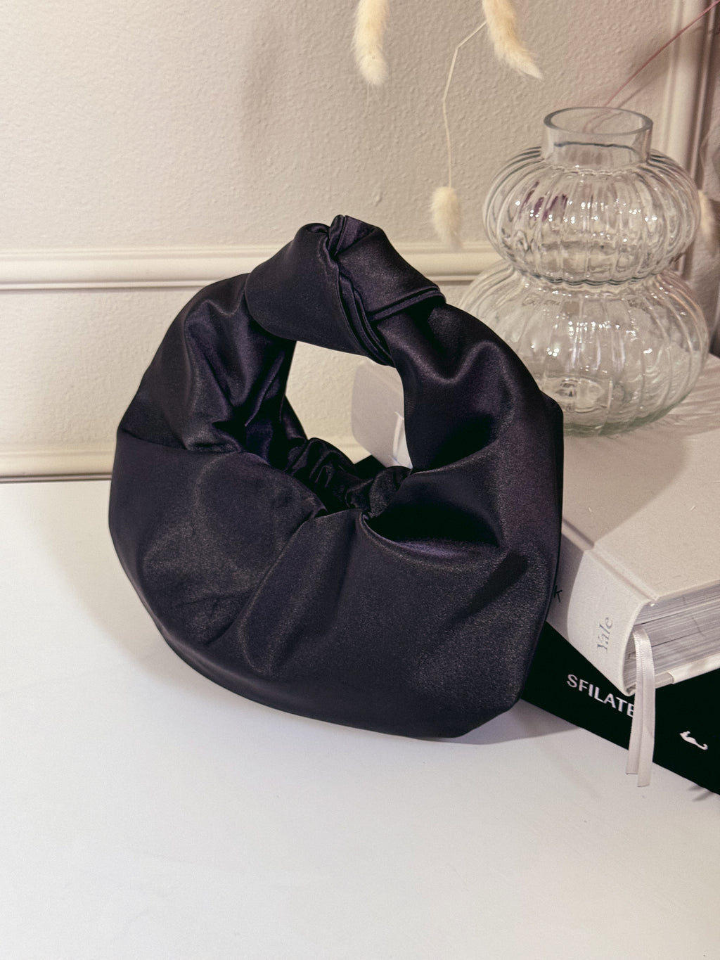Satin bag black