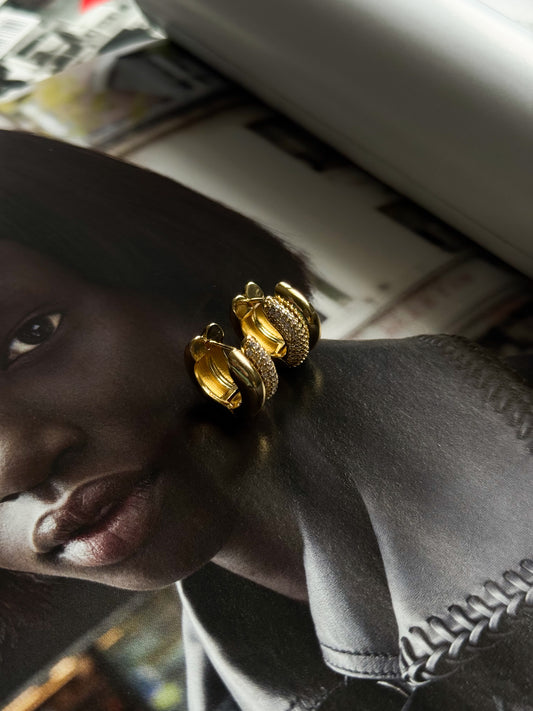 Evergreen earrings golden