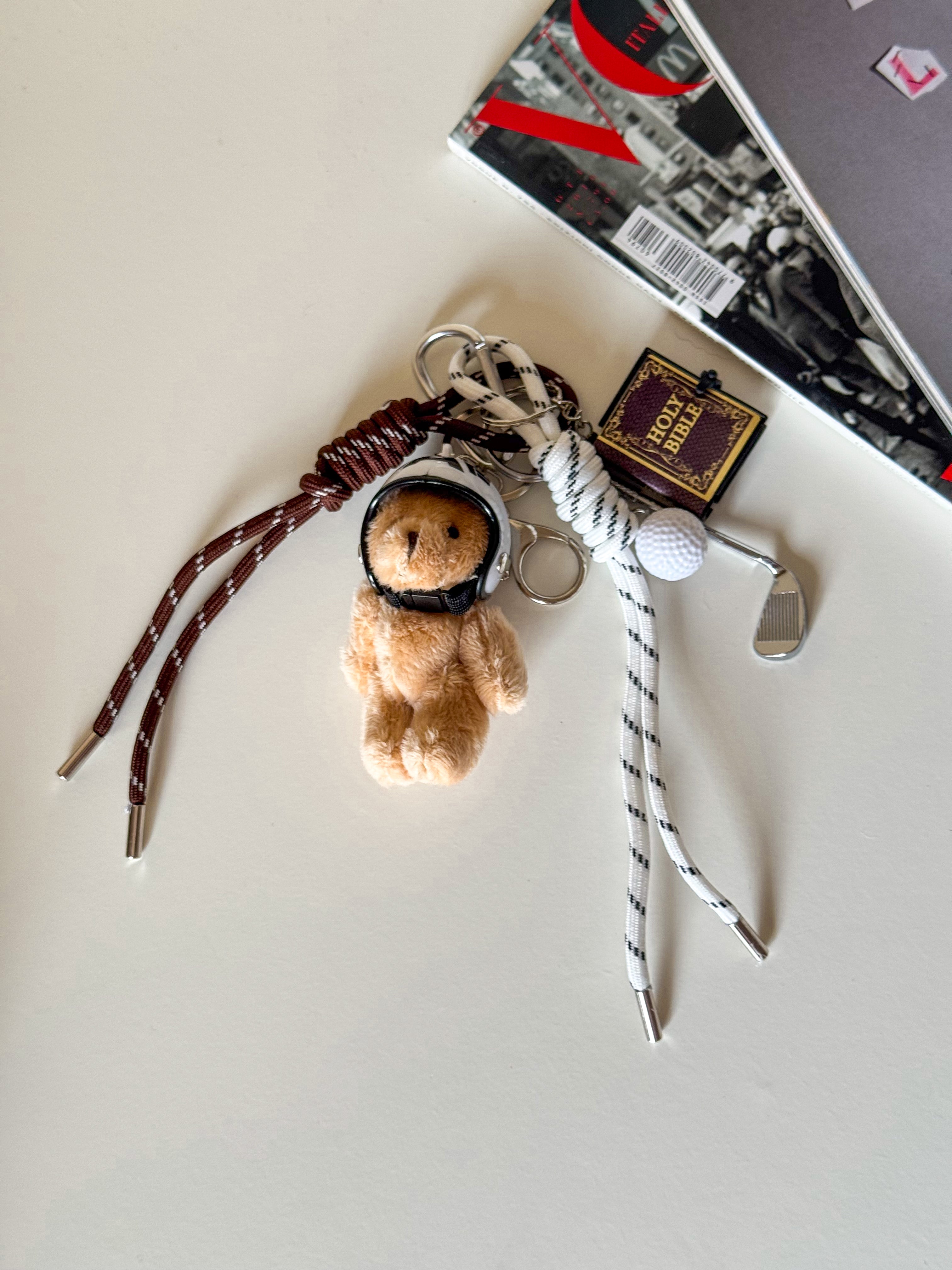 Keychain teddy golf