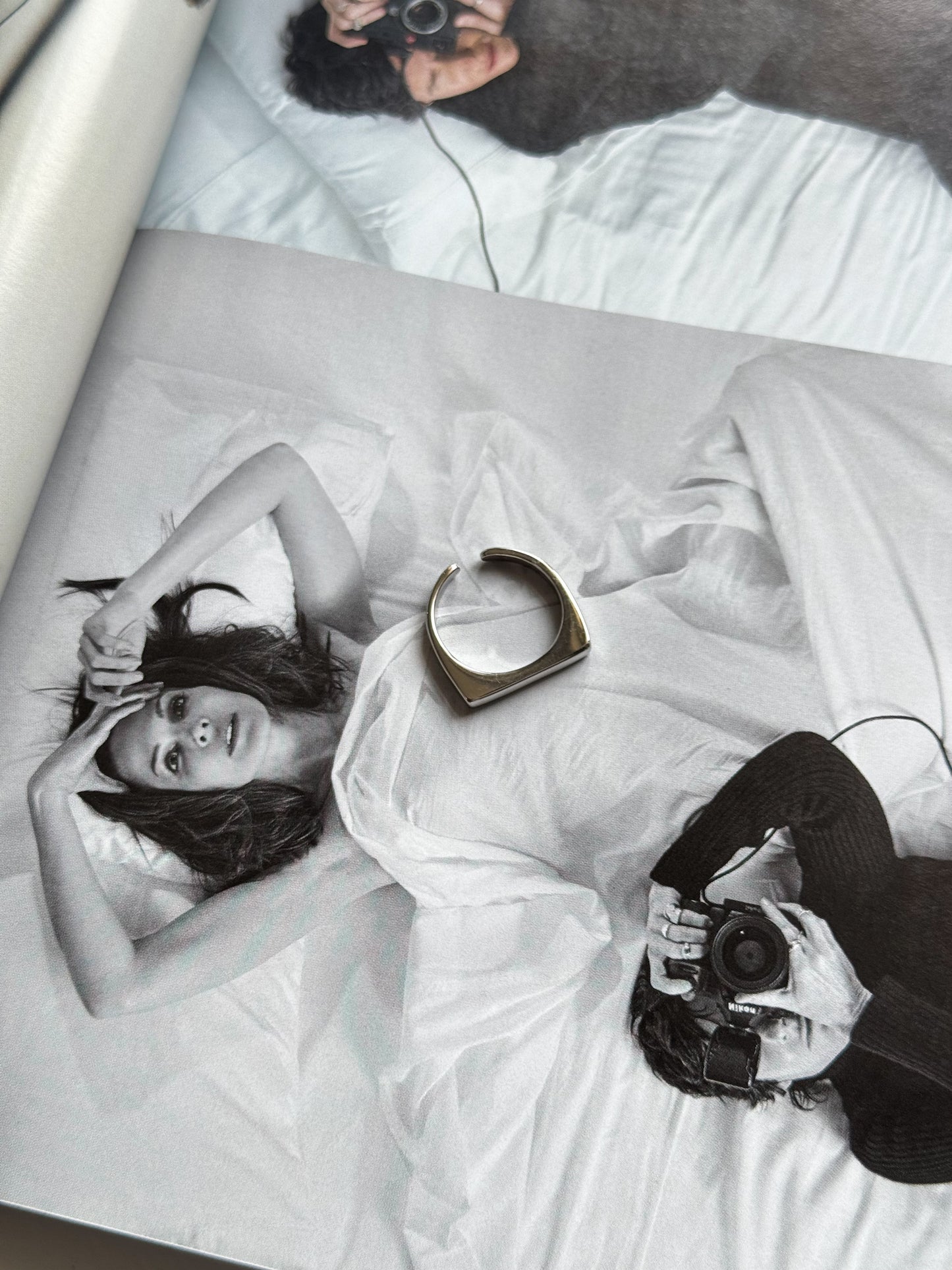 Geometric ring silver