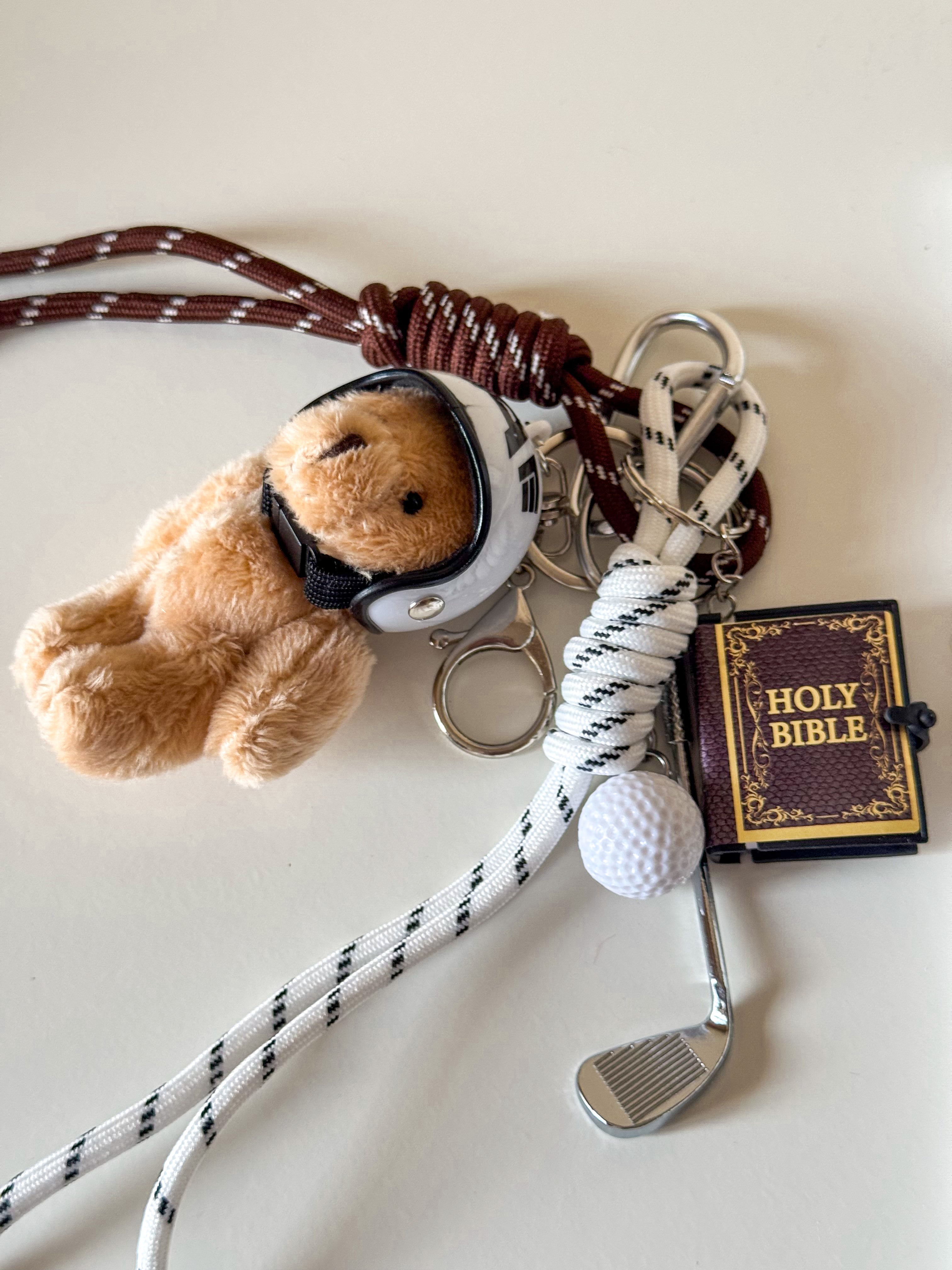 Keychain teddy golf