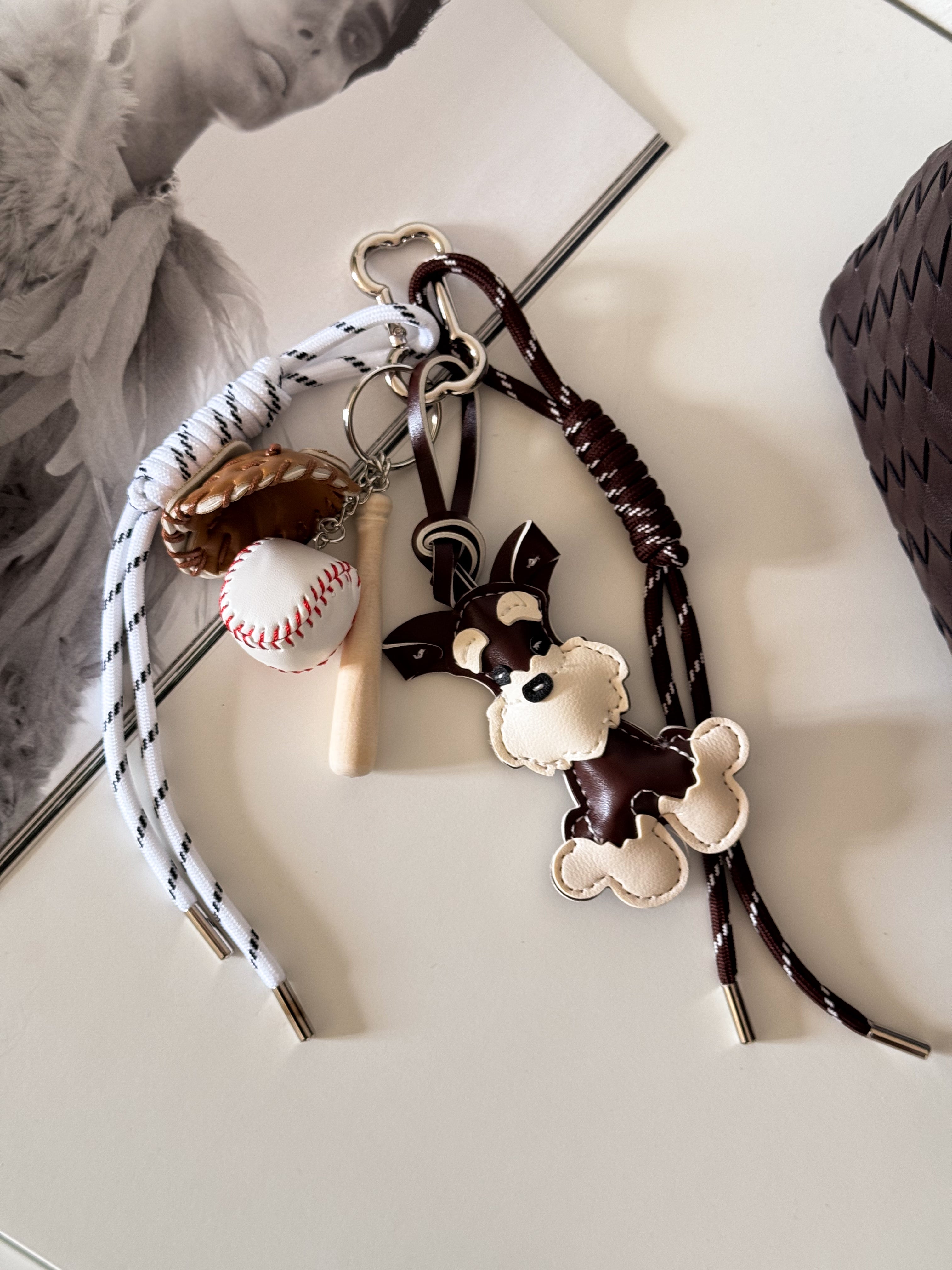 Keychain baseball dog
